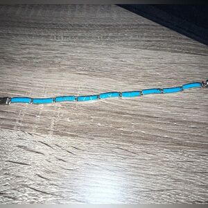 Sterling and turquoise link bracelet